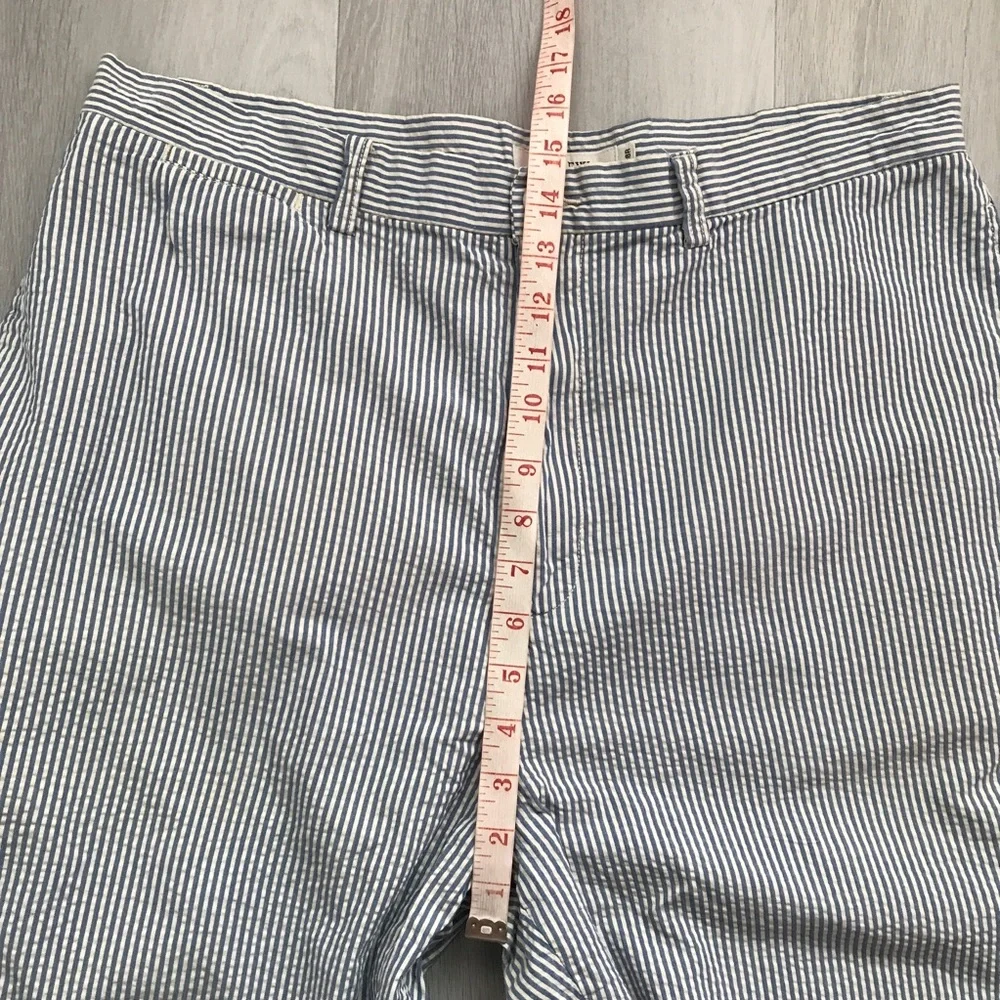 J CREW BLUE SEERSUCKER TROUSER PANT STRAIGHT LEG MENS 38